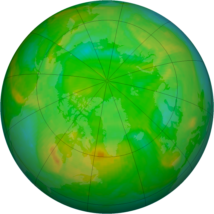 Arctic ozone map for 04 July 2001